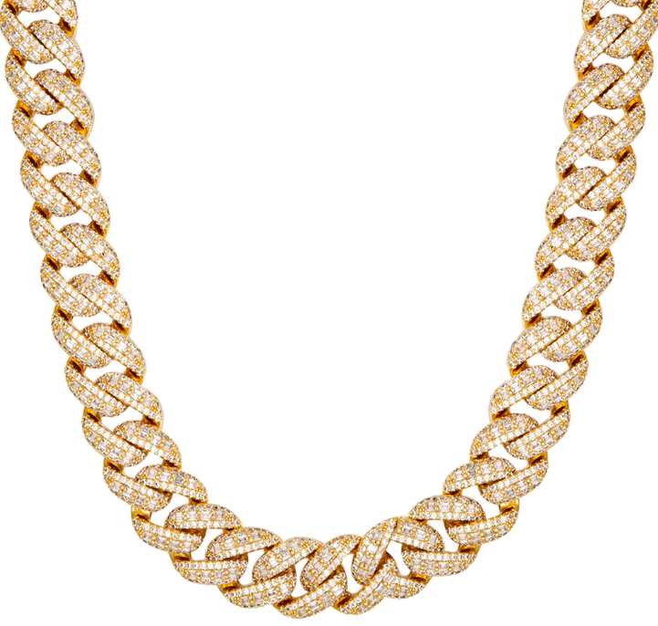18MM .925 Silver Emerald Cut Moissanite Diamond Cuban 27.5Ct Chain - Master of Bling